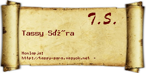 Tassy Sára névjegykártya